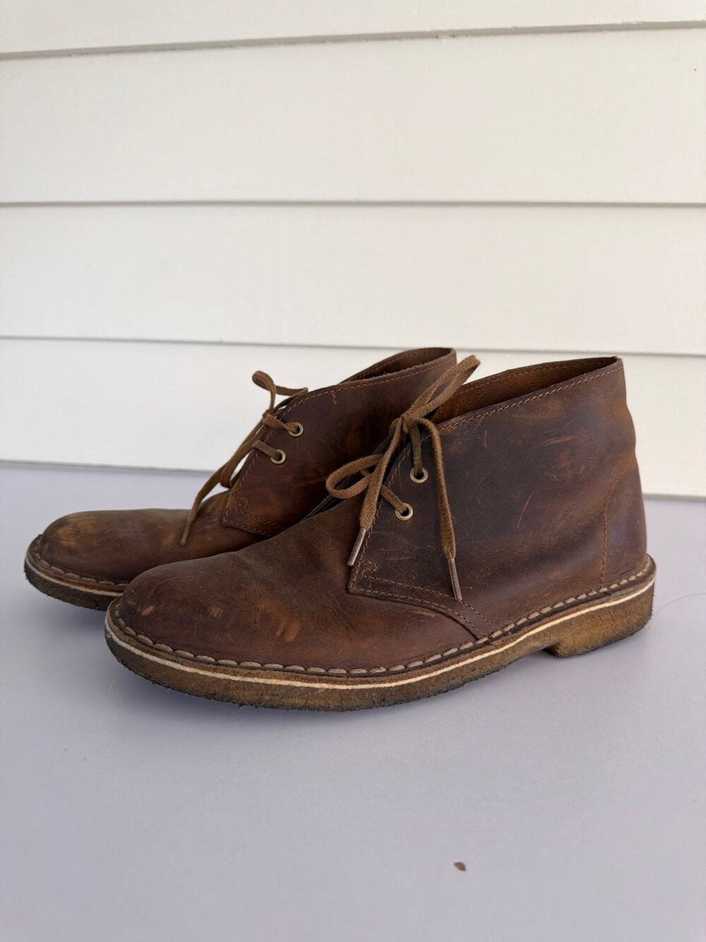 Clarks Originals Desert Boot Womens 7 Brown Leather Chukka Rugged Boho Granola